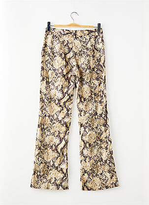 Pantalon droit tissage popeline taille normale beige ZARA femme