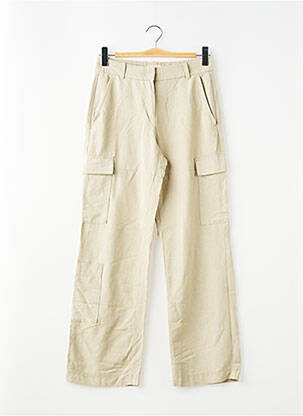 Pantalon droit tissage crêpe taille normale vert H&M femme