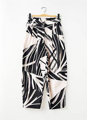 Pantalon droit tissage popeline taille haute noir H&M femme