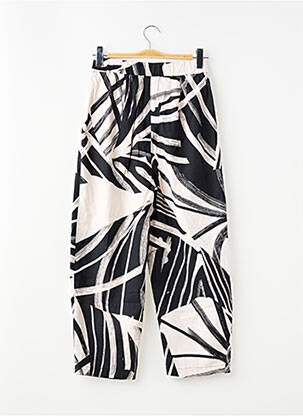 Pantalon droit tissage popeline taille haute noir H&M femme