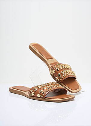 Mules/sabots bout ouvert talon plat jusqu'à 3cm marron ZARA femme
