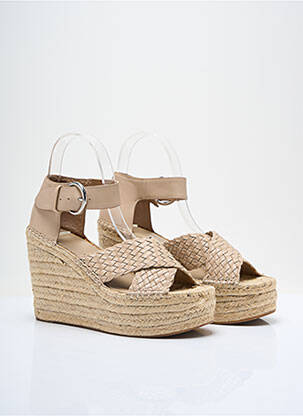 Espadrilles fermeture boucle(s) talon haut de 10cm et plus beige MARC FISHER femme