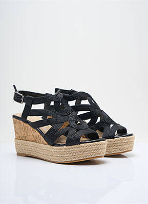 Espadrilles type de semelle amortissante talon de 7 à 9cm noir MANO femme