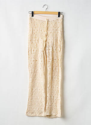 Pantalon droit taille élastique taille normale beige NOT YOUR GIRL femme