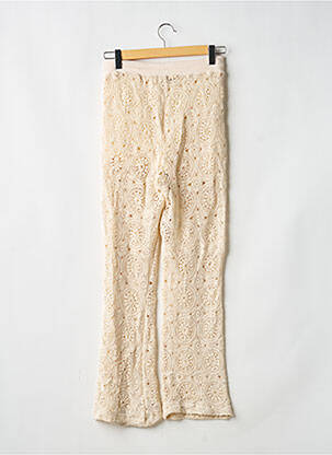 Pantalon droit taille élastique taille normale beige NOT YOUR GIRL femme