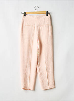Pantalon droit tissage crêpe taille normale rose CAROLL femme