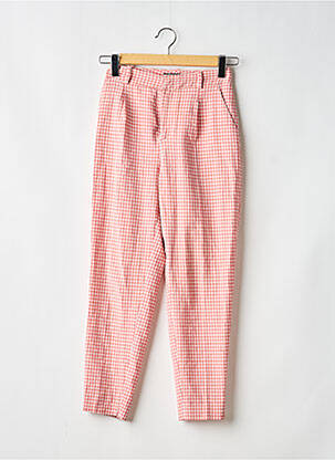 Pantalon droit stretch taille normale rouge ZARA femme