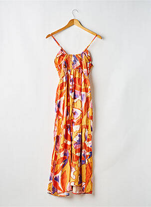 Robe longue tissage popeline fines bretelles orange THE KORNER femme