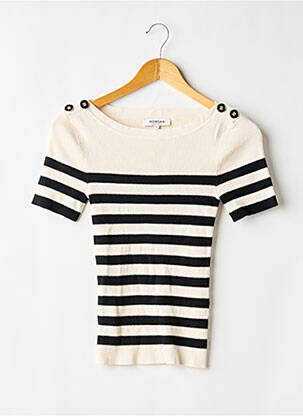 T-shirt coupe cintrée manches courtes blanc MORGAN femme