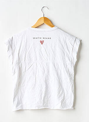 T-shirt sérigraphie floquée manches courtes blanc SKATÏE femme