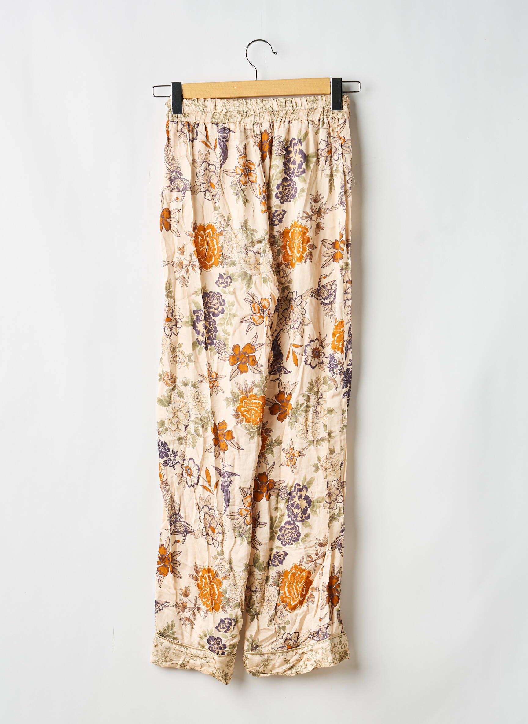 Pantalon large taille normale taille normale beige OPULLENCE femme