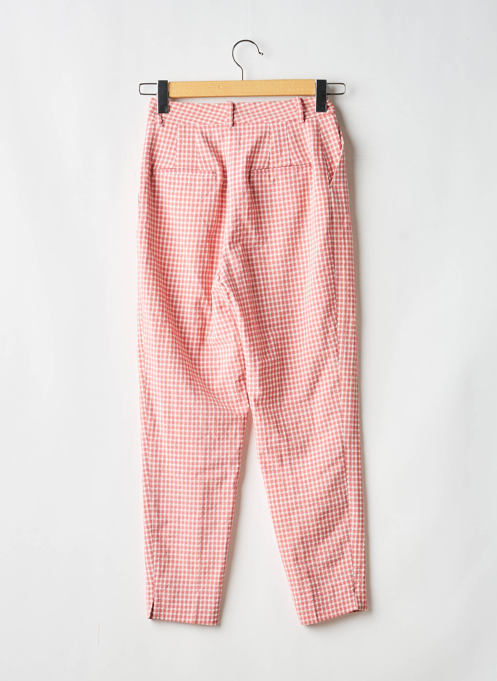 Pantalon droit stretch taille normale rouge ZARA femme
