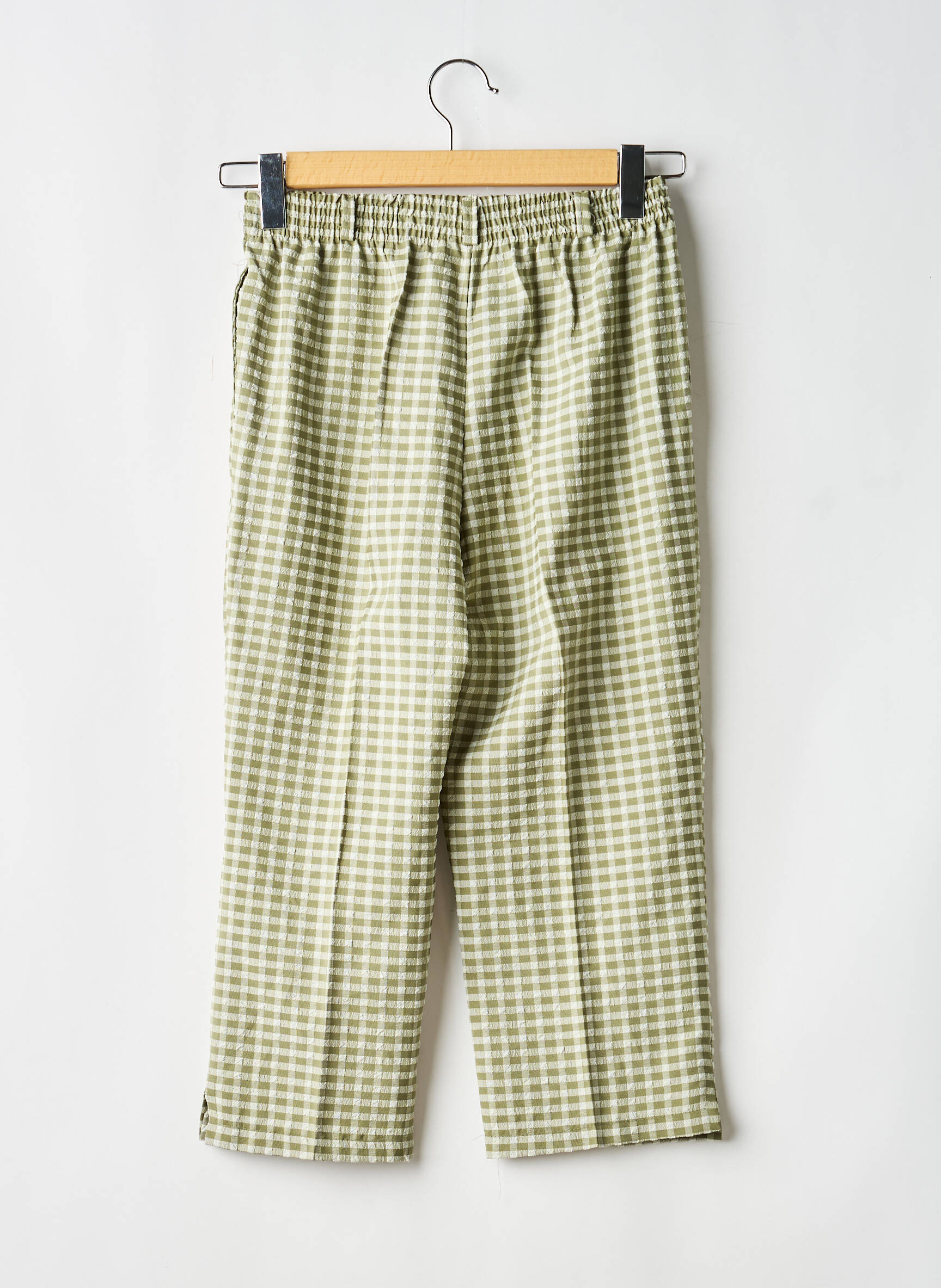 Pantacourt coupe droite taille normale vert SANS MARQUE femme