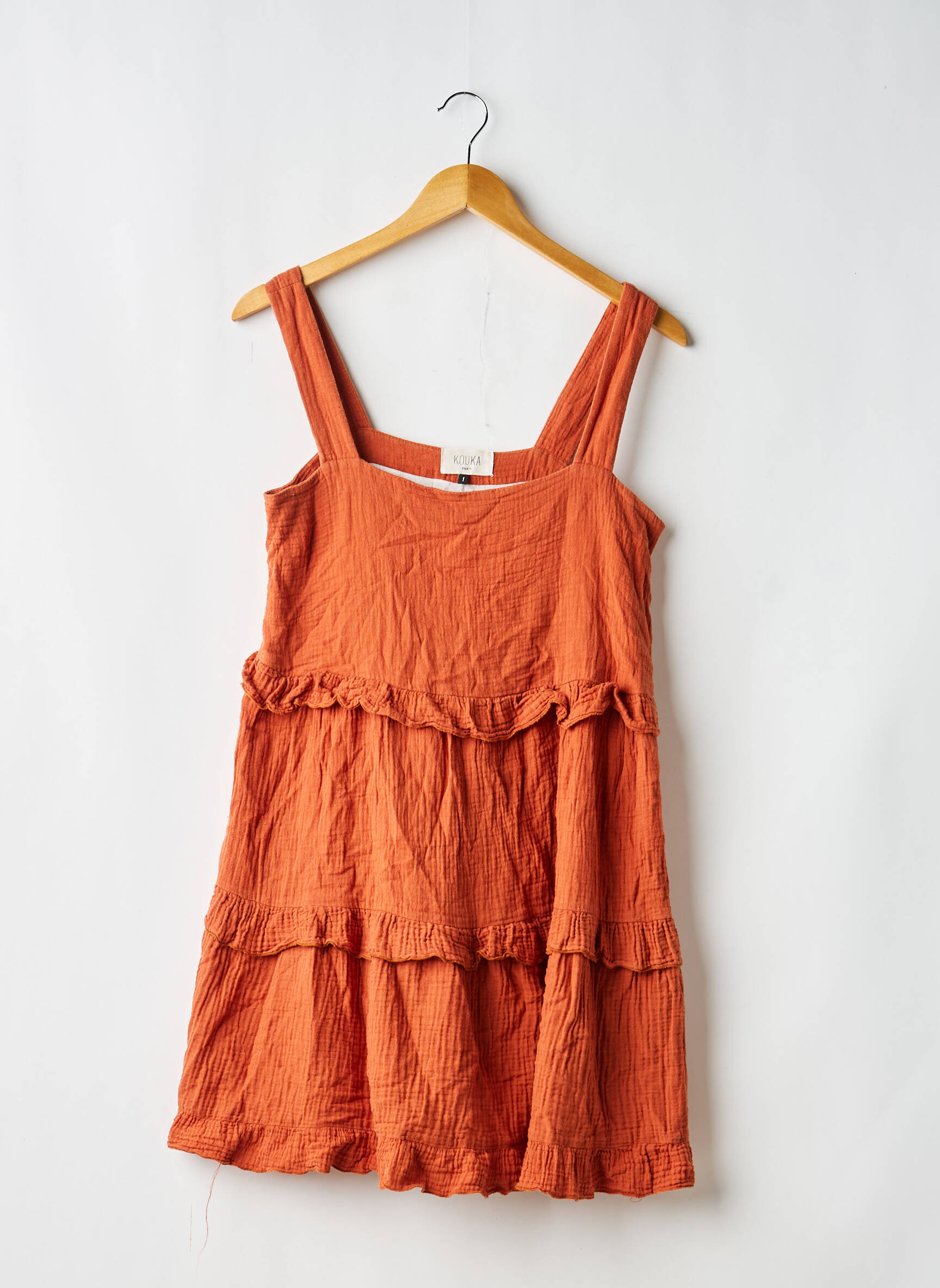 Robe courte sans manche sans manche marron KOUKA femme