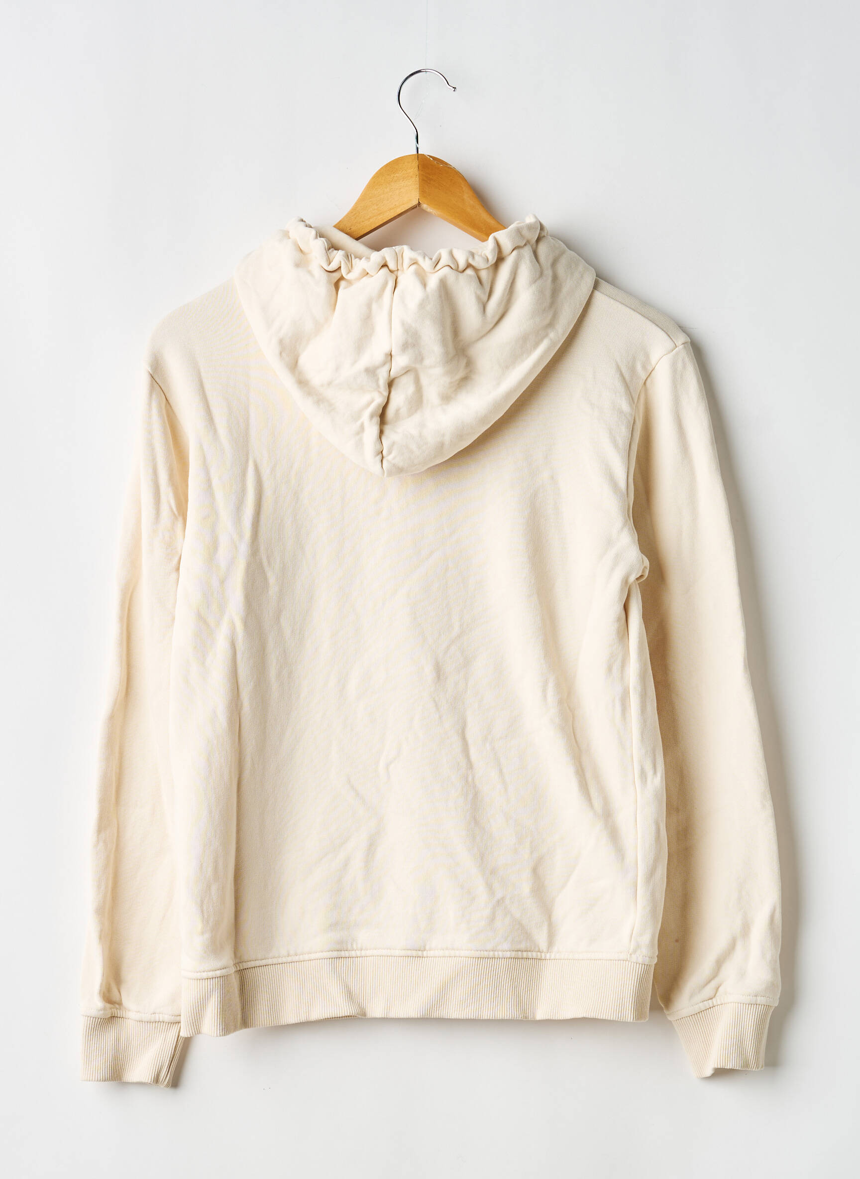 Sweat-shirt à capuche broderie manches longues beige NACH homme