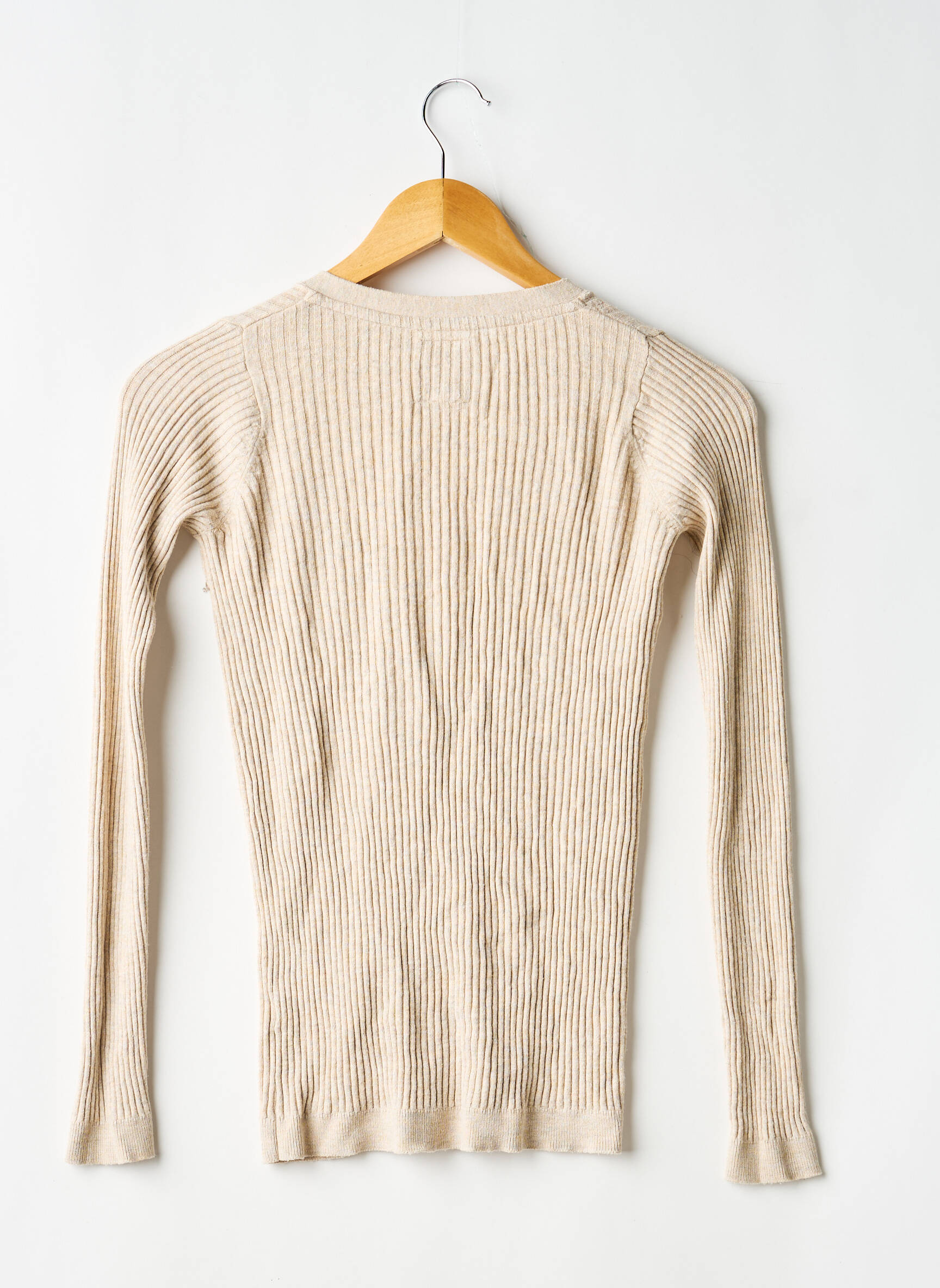 Gilet manches longues stretch beige PULL AND BEAR femme