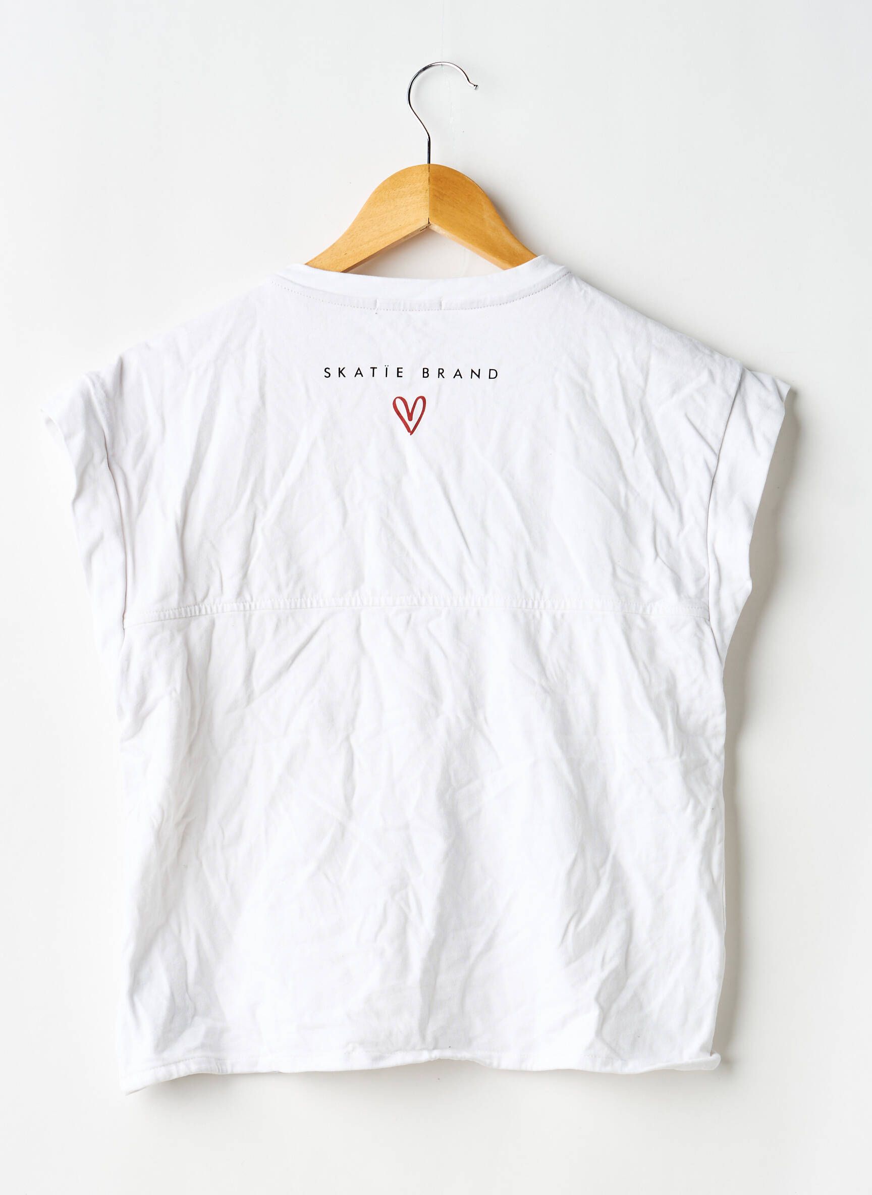 T-shirt sérigraphie floquée manches courtes blanc SKATÏE femme