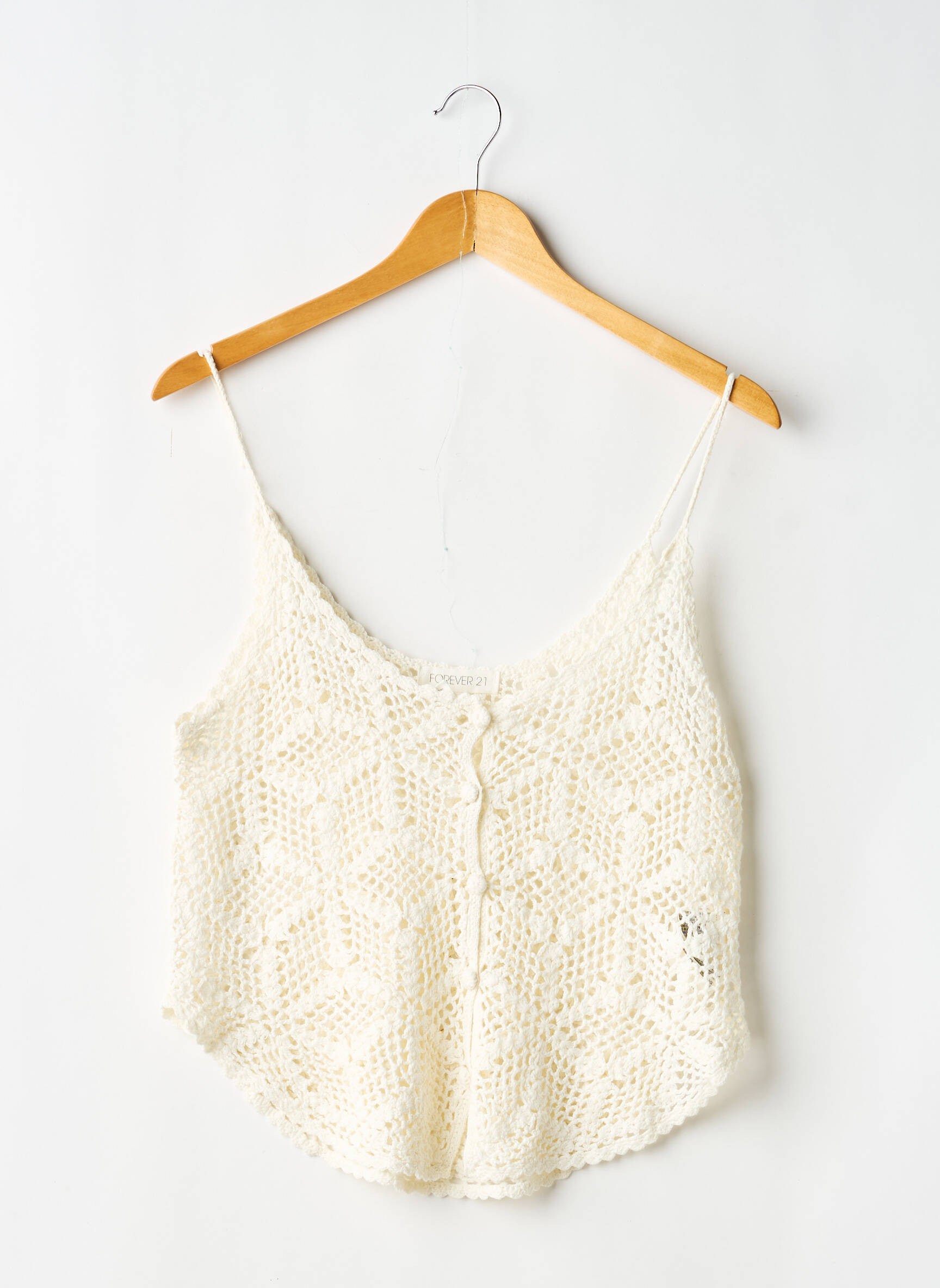 Top fines bretelles fines bretelles blanc FOREVER 21 femme