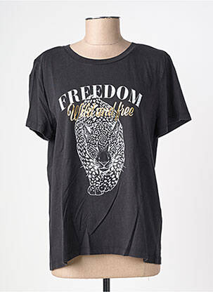 T-shirt sérigraphie floquée manches courtes noir VERO MODA femme