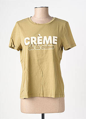 T-shirt sérigraphie floquée manches courtes vert VERO MODA femme