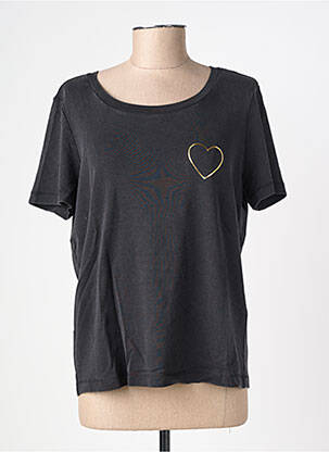 T-shirt sérigraphie floquée manches courtes noir VERO MODA femme