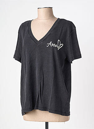 T-shirt sérigraphie floquée manches courtes noir VERO MODA femme