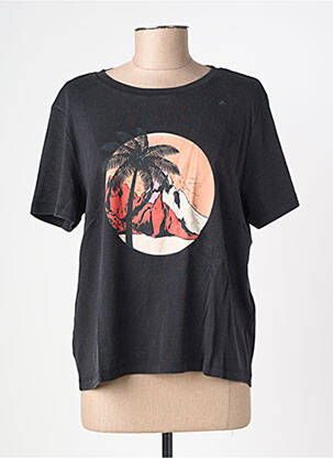 T-shirt sérigraphie floquée manches courtes noir VERO MODA femme
