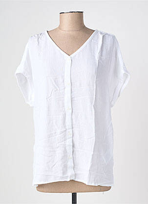 Chemisier tissage crêpe manches courtes blanc STREET ONE femme