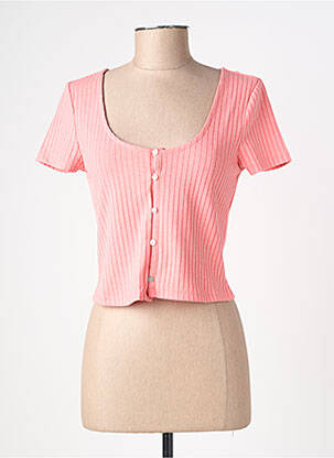 Top stretch manches courtes rose VERO MODA femme