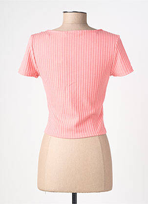 Top stretch manches courtes rose VERO MODA femme