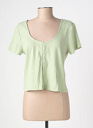 Top stretch manches courtes vert VERO MODA femme