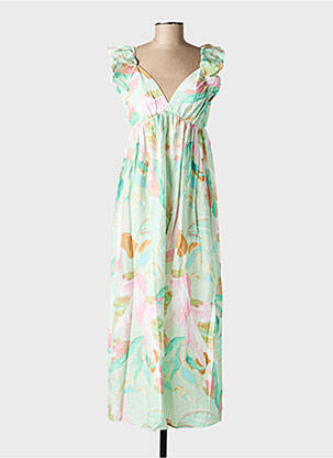 Robe longue imprimé fleurs sans manche vert VERO MODA femme