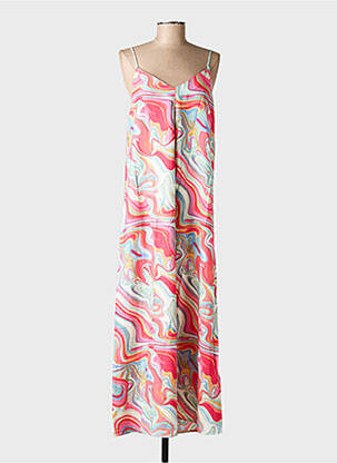 Robe longue manches bretelles ajustables fines bretelles rose VERO MODA femme