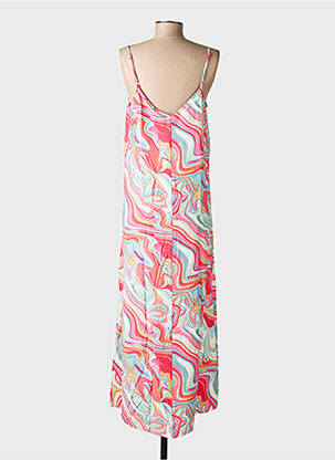Robe longue manches bretelles ajustables fines bretelles rose VERO MODA femme
