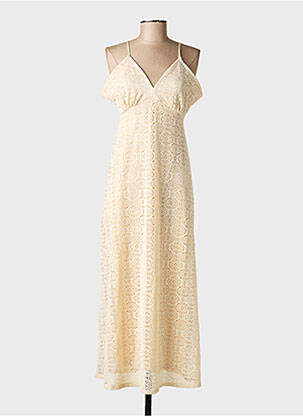 Robe longue coupe cintrée fines bretelles beige VERO MODA femme