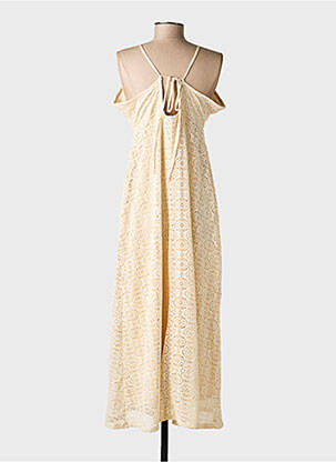Robe longue coupe cintrée fines bretelles beige VERO MODA femme