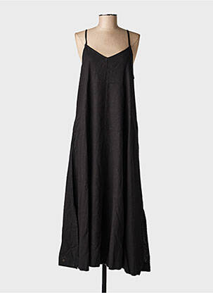 Robe mi-longue tissage crêpe fines bretelles noir B.YOUNG femme