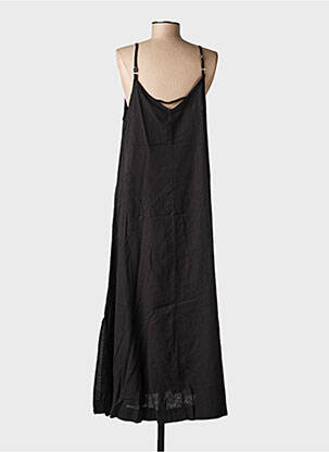 Robe mi-longue tissage crêpe fines bretelles noir B.YOUNG femme
