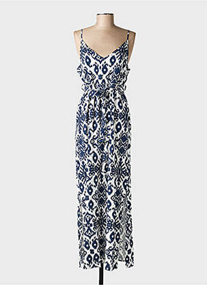 Robe longue imprimé fantaisie fines bretelles bleu VERO MODA femme