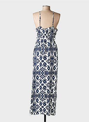 Robe longue imprimé fantaisie fines bretelles bleu VERO MODA femme