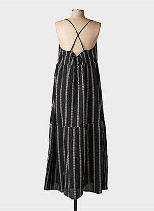 Robe longue imprimé fantaisie fines bretelles noir B.YOUNG femme