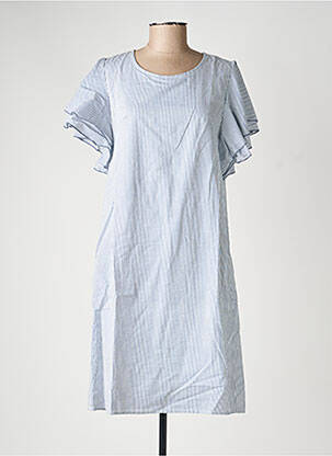 Robe mi-longue manches courtes manches courtes bleu GAOS femme