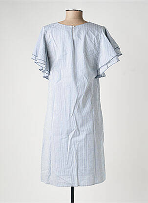 Robe mi-longue manches courtes manches courtes bleu GAOS femme