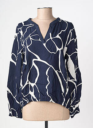 Blouse tissage popeline manches longues bleu STREET ONE femme