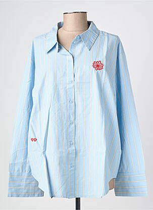 Chemisier coupe droite manches longues bleu VERO MODA femme