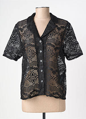 Chemisier coupe droite manches courtes noir VERO MODA femme