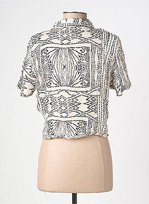 Chemisier tissage crêpe manches courtes beige VERO MODA femme