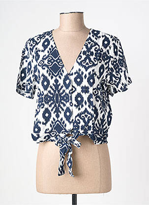 Chemisier imprimé fantaisie manches courtes bleu VERO MODA femme