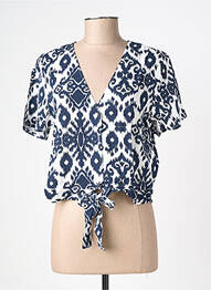 Chemisier imprimé fantaisie manches courtes bleu VERO MODA femme