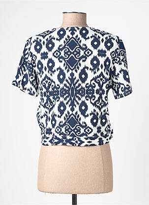 Chemisier imprimé fantaisie manches courtes bleu VERO MODA femme